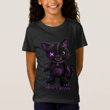 Griezelig Cute Mysté Gestikte Zwarte Kat Gothic Ki