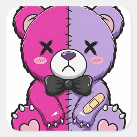 Griezelig Cute Pastel Goth Beer Sticker (Voorkant)