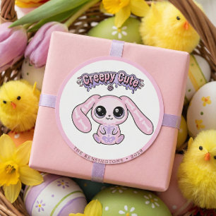Griezelig Cute Roze Goth Konijn Pasen Sticker