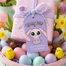 Griezelig Cute Roze Konijn Pastel Goth Cadeaubijsc Cadeaulabel
