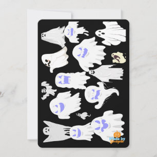 Griezelig Cute Spook Illustratie Patroon – Hallowe Kaart