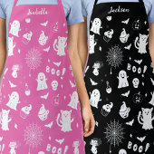 Griezelig Cute Zwarte en Witte Halloween Schort
