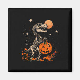 Griezelig dinosaurus skelet eng pompoen maan Hallo Magneet