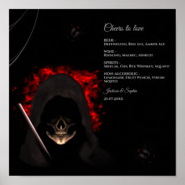 Griezelig donker humeurig gothic schedel drinken m poster