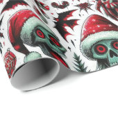 griezelig dood kerstpatroon cadeaupapier (Rol Hoek)