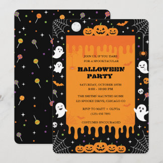 Griezelig druipende slijm Halloween-feest Kaart