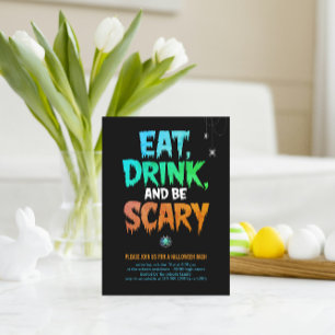 Griezelig 'Eet, Drink en Wees Griezelig' Halloween Kaart