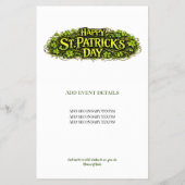 Griezelig en donker St.Patrick's Day ontwerp Flyer (Achterkant)