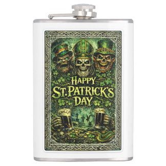 Griezelig en donker St.Patrick's Day ontwerp Heupfles