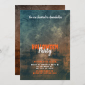 Griezelig en eng kerkhof Halloween Party Kaart (Voorkant / Achterkant)