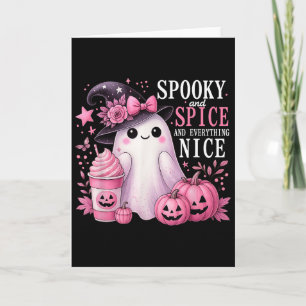 Griezelig en kruidig en alles leuk Halloween-speld Kaart