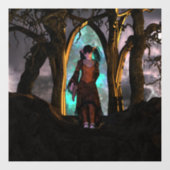 Griezelig en Schattige Halloween Meisje Raamsticker (Vel)