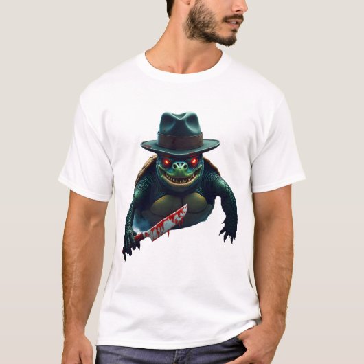 Griezelig eng Halloween Schildpad T-shirt (Voorkant)