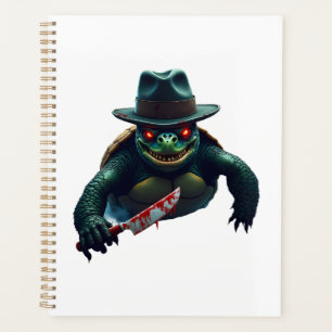 Griezelig eng Halloween Schildpad T-shirt Planner