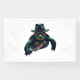 Griezelig eng Halloween Schildpad T-shirt Spandoek