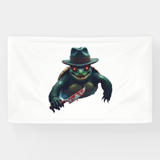 Griezelig eng Halloween Schildpad T-shirt Spandoek (Horizontaal)