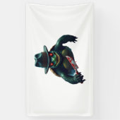 Griezelig eng Halloween Schildpad T-shirt Spandoek (Verticaal)