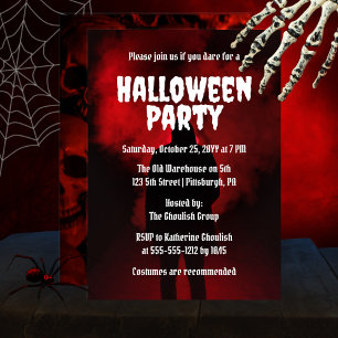 griezelig eng hooded stalker halloween party kaart