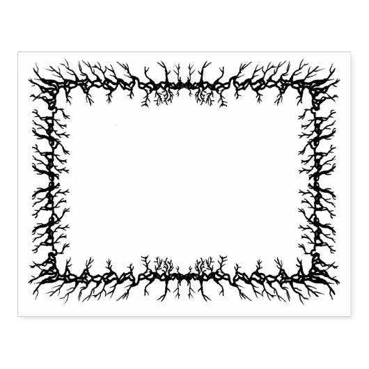 Griezelig frame van prikkende takken voor ambachte rubberstempel (Afrduk)