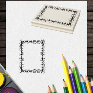 Griezelig frame van prikkende takken voor knutselw rubberstempel