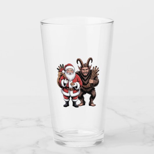 Griezelig Fun Horreur Kerstman Krampus Kerstmis Glas (Voorkant)