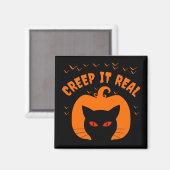 GRIEZELIG FUNNY KAT HALLOWEEN MAGNEET (Voorkant / Achterkant)