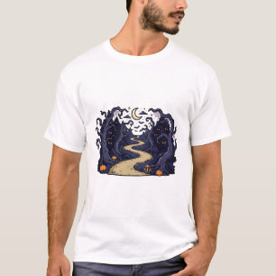 Griezelig Gehaaid Bos Pad Maanlicht Kunst T-shirt