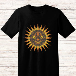 Griezelig gezicht lachende zon t-shirt