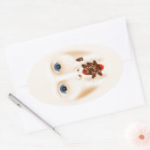 Griezelig gezicht met kakkerlakken Mond Gross Hall Ovale Sticker (Envelop)