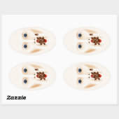 Griezelig gezicht met kakkerlakken Mond Gross Hall Ovale Sticker (Vel)