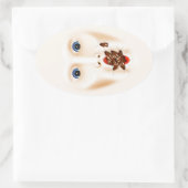 Griezelig gezicht met kakkerlakken Mond Gross Hall Ovale Sticker (Tas)