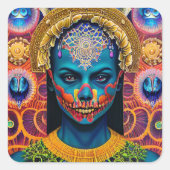 Griezelig Gezicht Schilderen Halloween Stickers (Voorkant)