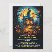 Griezelig gloeiend pompoen Halloween Party uitnodi Kaart (Voorkant)