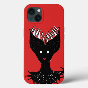 Griezelig gothic demonenmeisje horror iPhone 13 hoesje