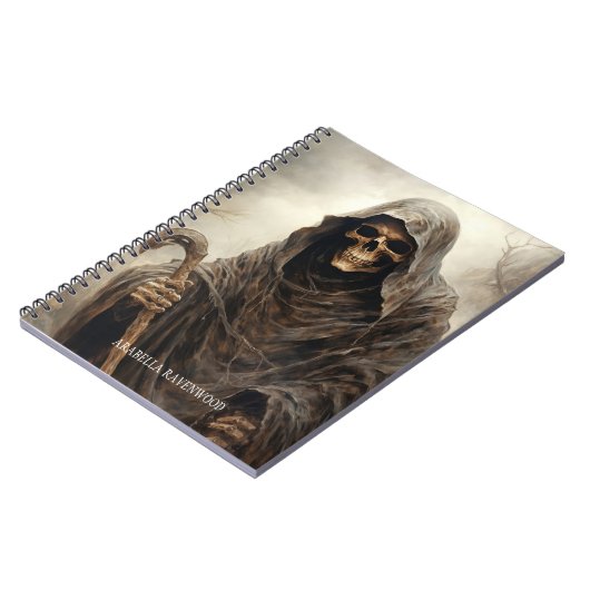 Griezelig, Gothic Grim Reaper Halloween Horror Notitieboek (Linkerzijde)