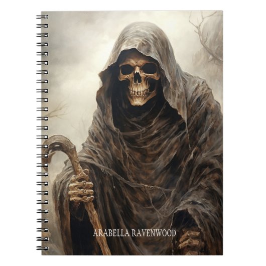 Griezelig, Gothic Grim Reaper Halloween Horror Notitieboek (Voorkant)
