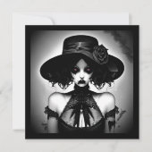 griezelig gotisch meisje halloween kaart (Voorkant)