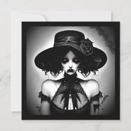 griezelig gotisch meisje halloween kaart