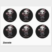 Griezelig Gotisch Prettig Kerstfeest Ronde Sticker (Vel)