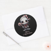 Griezelig Gotisch Prettig Kerstfeest Ronde Sticker (Envelop)