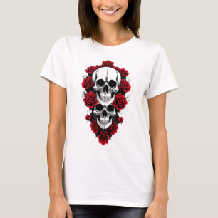 Griezelig gotisch schedelshirt t-shirt