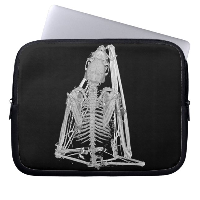 Griezelig gotisch vleermuis skelet laptop sleeve (Voorkant)