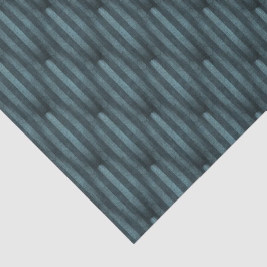 Griezelig  Gotisch Zwart & Blauw Gestreept Patroon Tissuepapier (Detail)