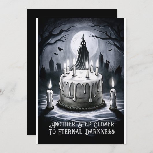 Griezelig Grappig B-day Groet Ghost Cake Feestdagenkaart (Voorkant / Achterkant)