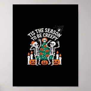 Griezelig Grappig Skelet Halloween Spoken Poster