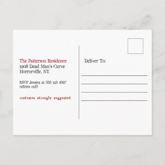 griezelig griezelig Gothic pop halloween feestuitn Briefkaart (Achterkant)