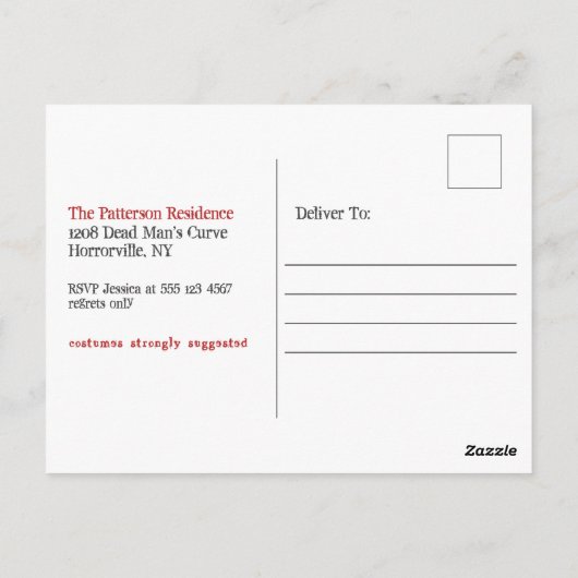 griezelig griezelig Gothic pop halloween feestuitn Briefkaart (Achterkant)