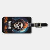 Griezelig Grinning Skeleton Halloween Bagagelabel (Voorkant horizontaal)