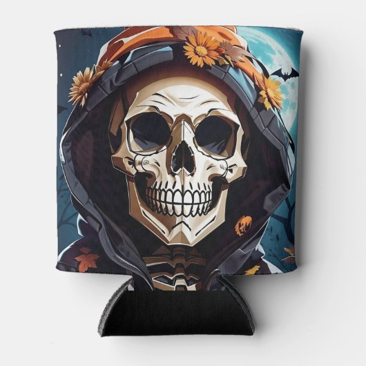 Griezelig Grinning Skeleton Halloween Blikjeskoeler (Voorkant)