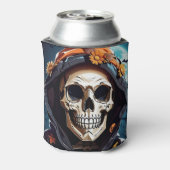 Griezelig Grinning Skeleton Halloween Blikjeskoeler (Blikje Achterkant)